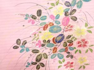アンティーク　手描き　絽　秋草模様名古屋帯